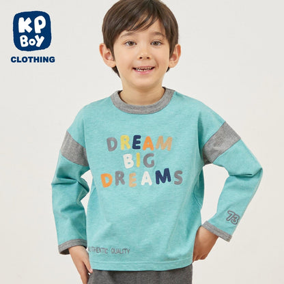 彩色標誌刺繡長袖T恤