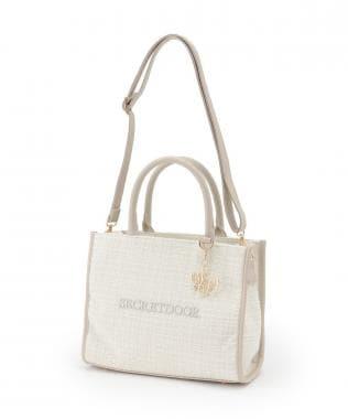 帶吊墜粗花呢托特包【韓國時尚】