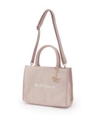 帶吊墜粗花呢托特包【韓國時尚】