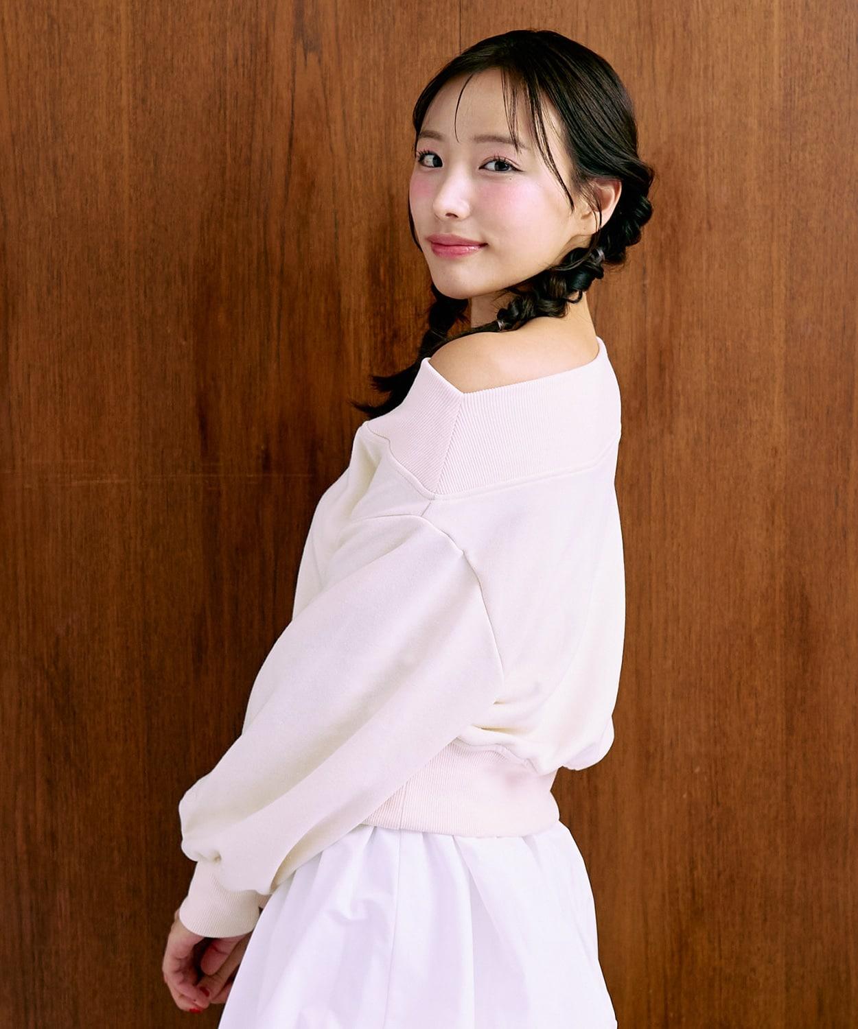 單肩印花衛衣【韓國時尚】