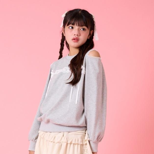 肩部開叉套頭衫