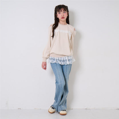 肩部開叉套頭衫