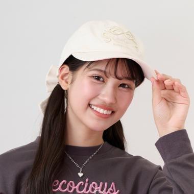 【防紫外線・遮熱・涼感】後繫帶蝴蝶結帽