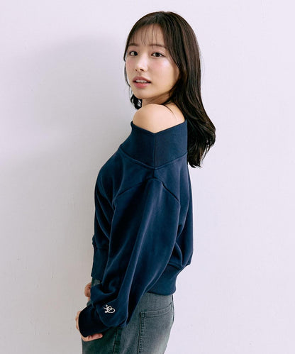 單肩印花衛衣【韓國時尚】
