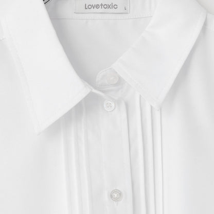 【畢業服・典禮】【易護理】褶皺襯衫