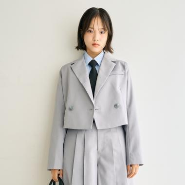 【畢業服・典禮】帶徽章短款外套