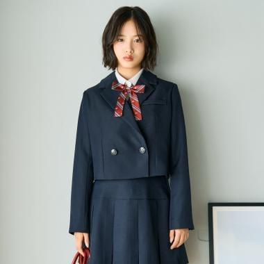 【畢業服・典禮】帶徽章短款外套