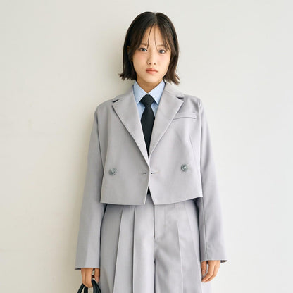 【畢業服・典禮】帶徽章短款外套