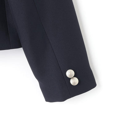 【畢業服・典禮】帶徽章條紋西裝外套