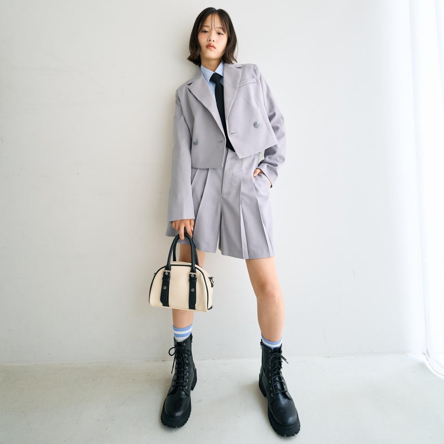 【畢業服・典禮】帶徽章短款外套