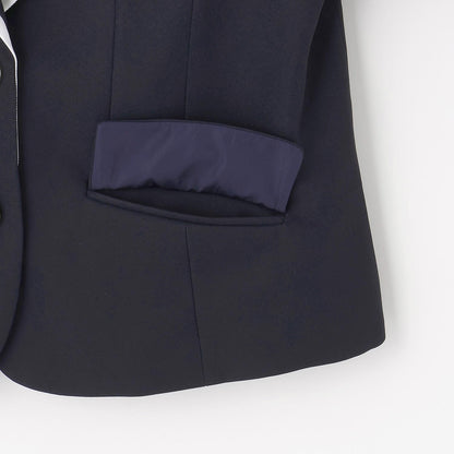 【畢業服・典禮】帶徽章條紋西裝外套