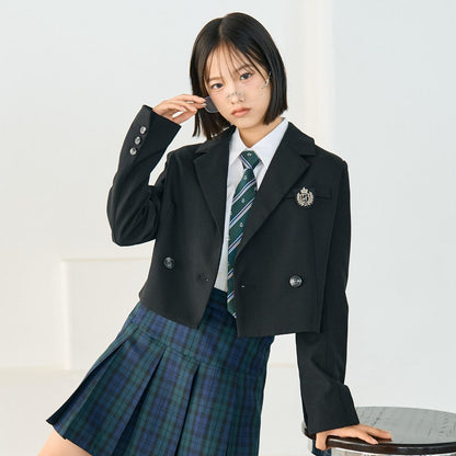 【畢業服・典禮】帶徽章短款外套