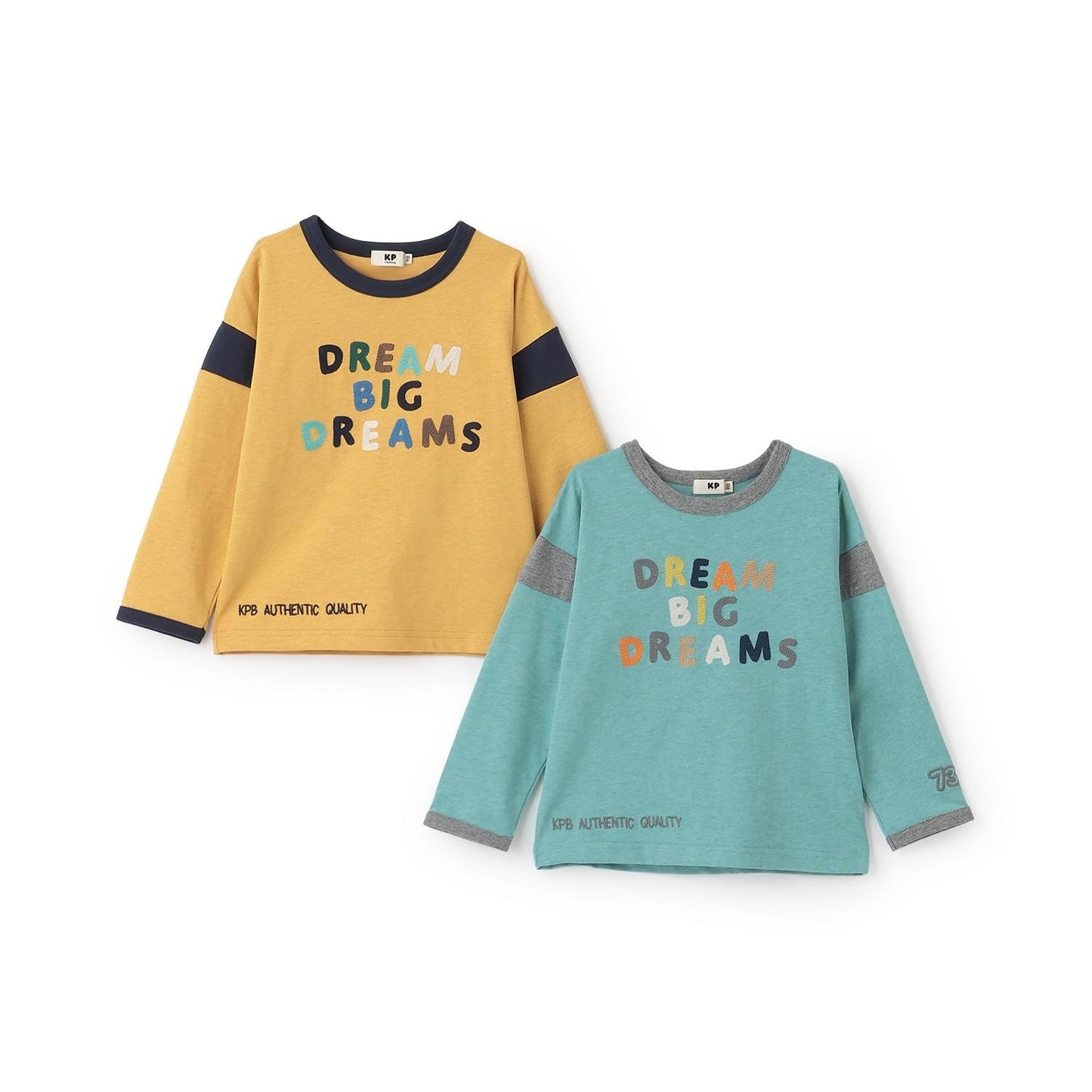 彩色標誌刺繡長袖T恤