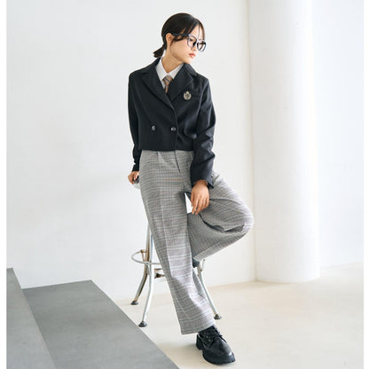 【畢業服・典禮】帶徽章短款外套