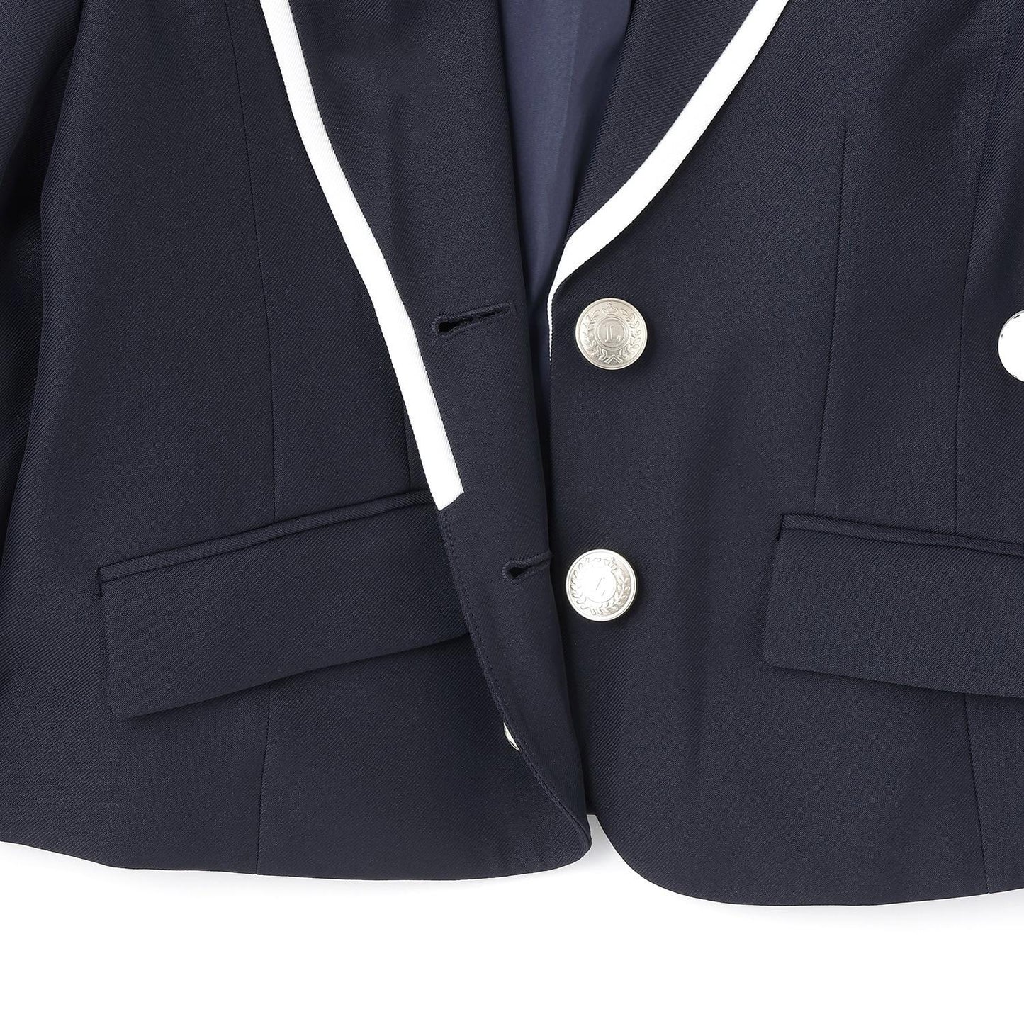 【畢業服・典禮】帶徽章條紋西裝外套