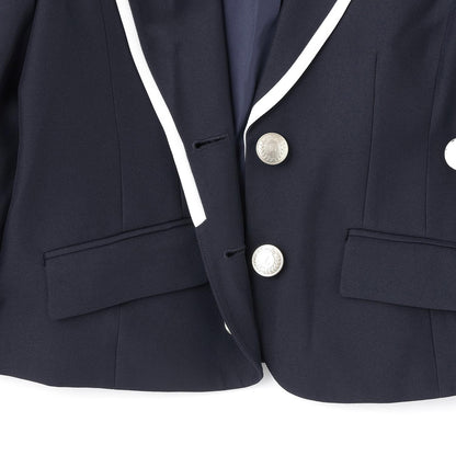 【畢業服・典禮】帶徽章條紋西裝外套