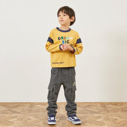 彩色標誌刺繡長袖T恤