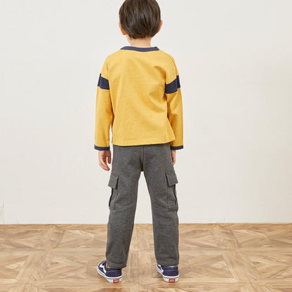 彩色標誌刺繡長袖T恤