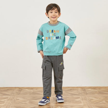 彩色標誌刺繡長袖T恤