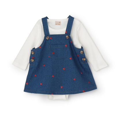 刺繡揹帶裙套裝