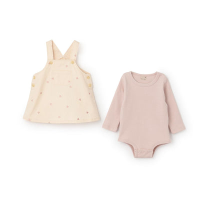 刺繡揹帶裙套裝