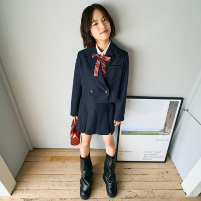 【畢業服・典禮】帶徽章短款外套