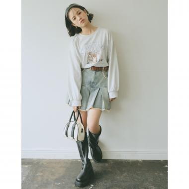 圖案拼接長袖T恤