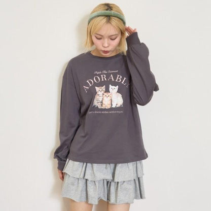 圖案拼接長袖T恤