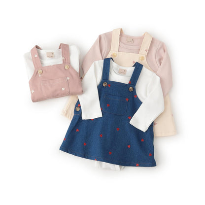 刺繡揹帶裙套裝