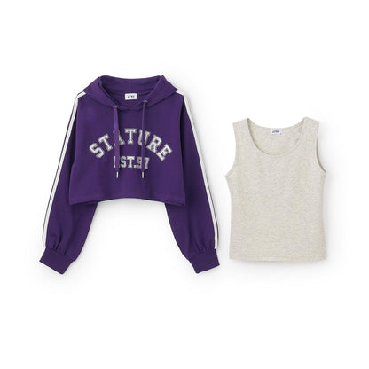 【LTXC/速幹】短款連帽衫內搭套裝