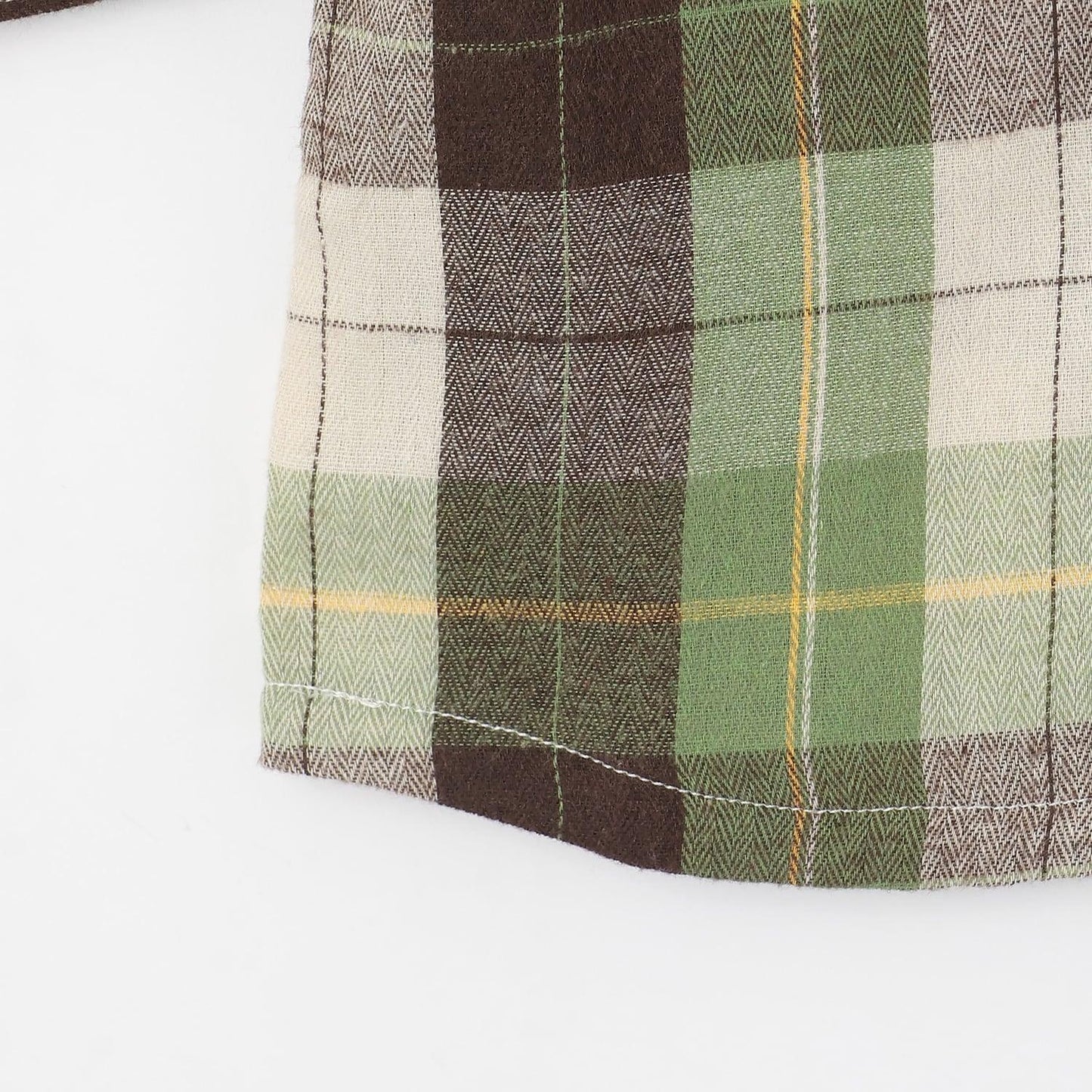 電車刺繡長袖格子襯衫