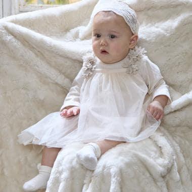 花卉網紗長袖連衣裙套裝