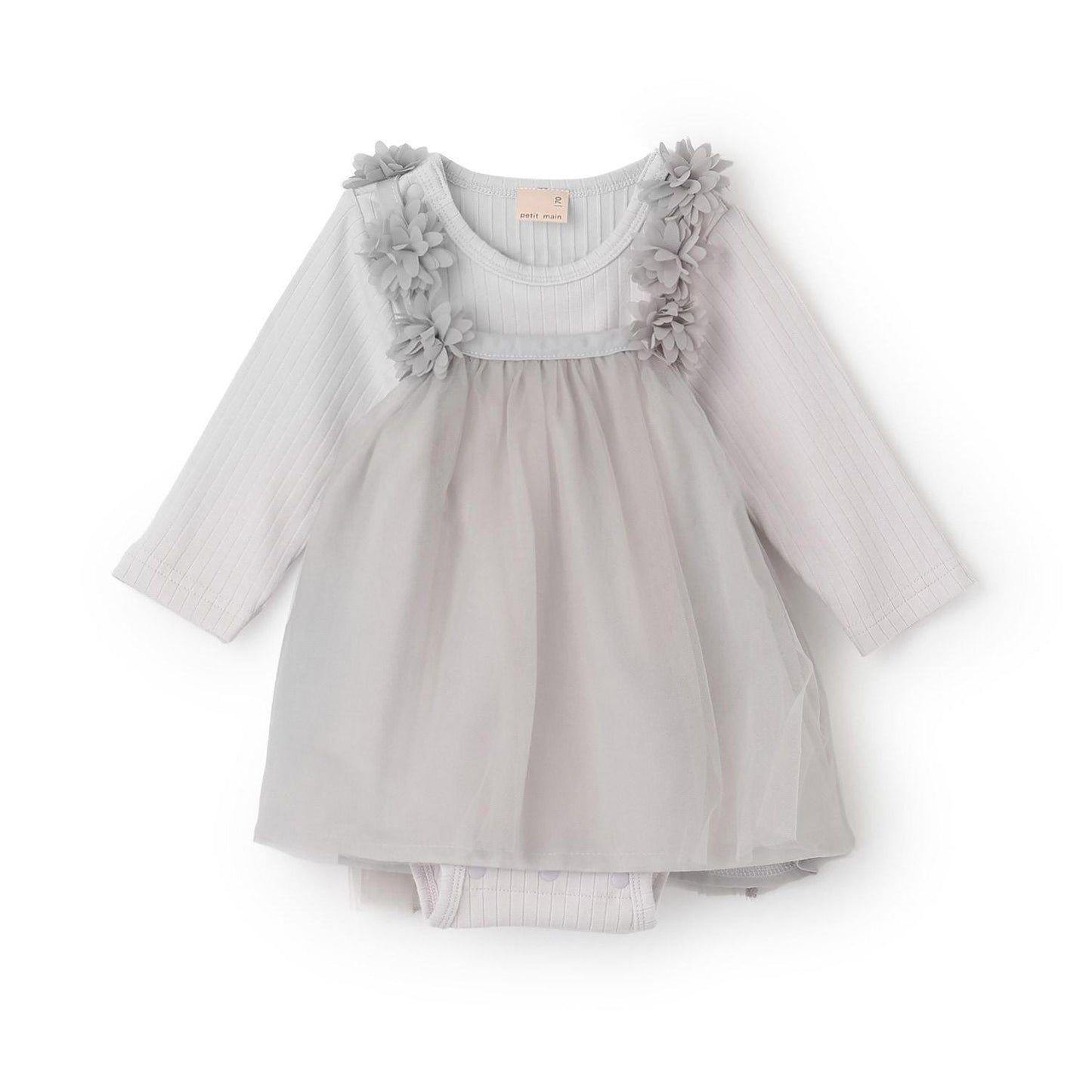 花卉網紗長袖連衣裙套裝