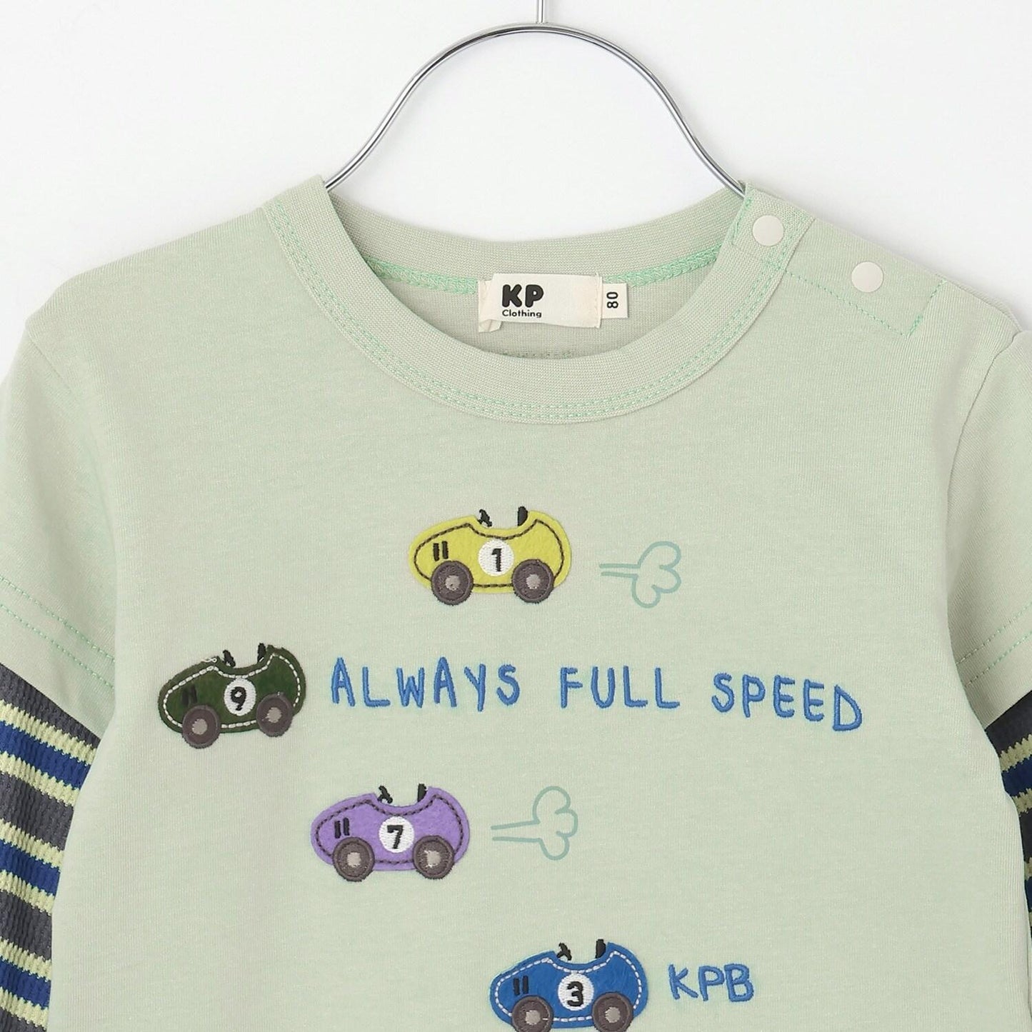 汽車貼布繡拼接風長袖T恤