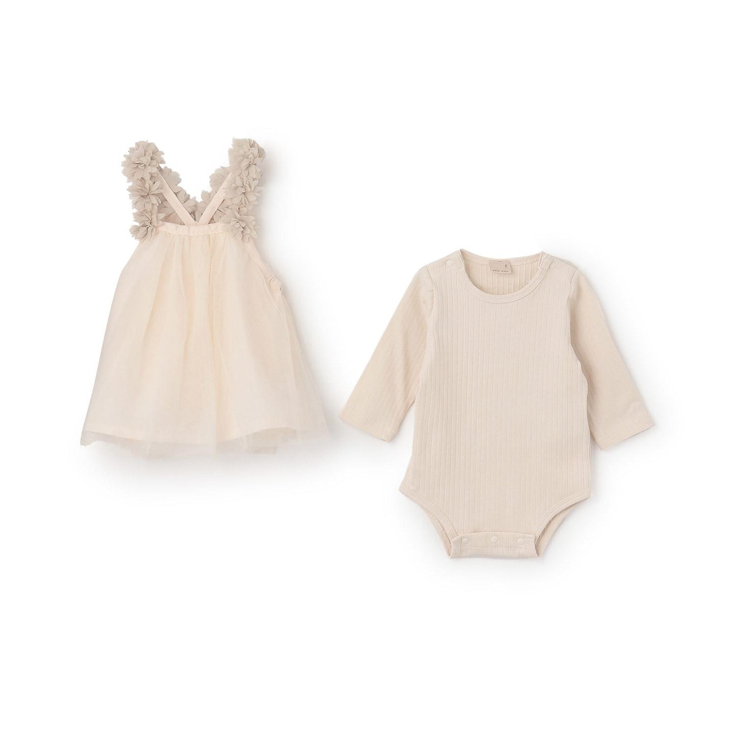 花卉網紗長袖連衣裙套裝