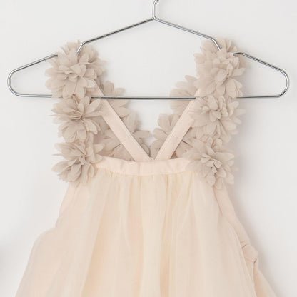 花卉網紗長袖連衣裙套裝