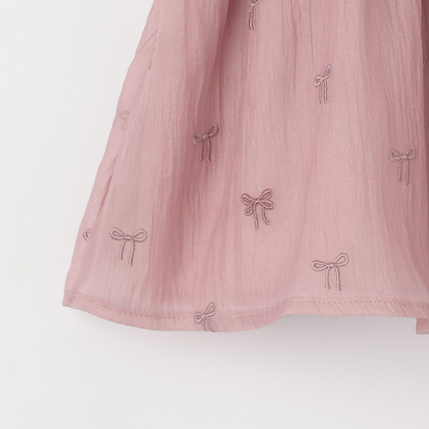 蝴蝶結刺繡連衣裙套裝