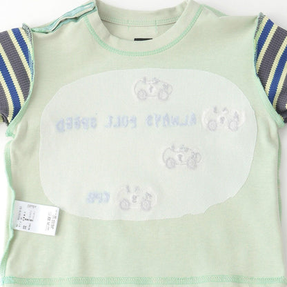 汽車貼布繡拼接風長袖T恤