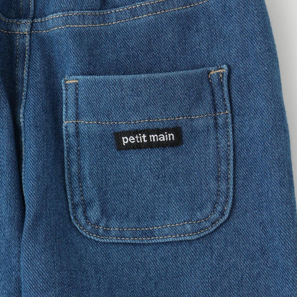 剪裁牛仔直筒褲