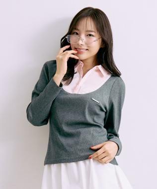 襯衫疊穿設計套頭衫【韓國時尚】