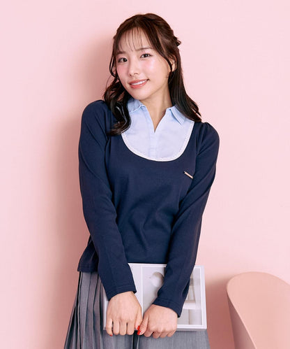 襯衫疊穿設計套頭衫【韓國時尚】