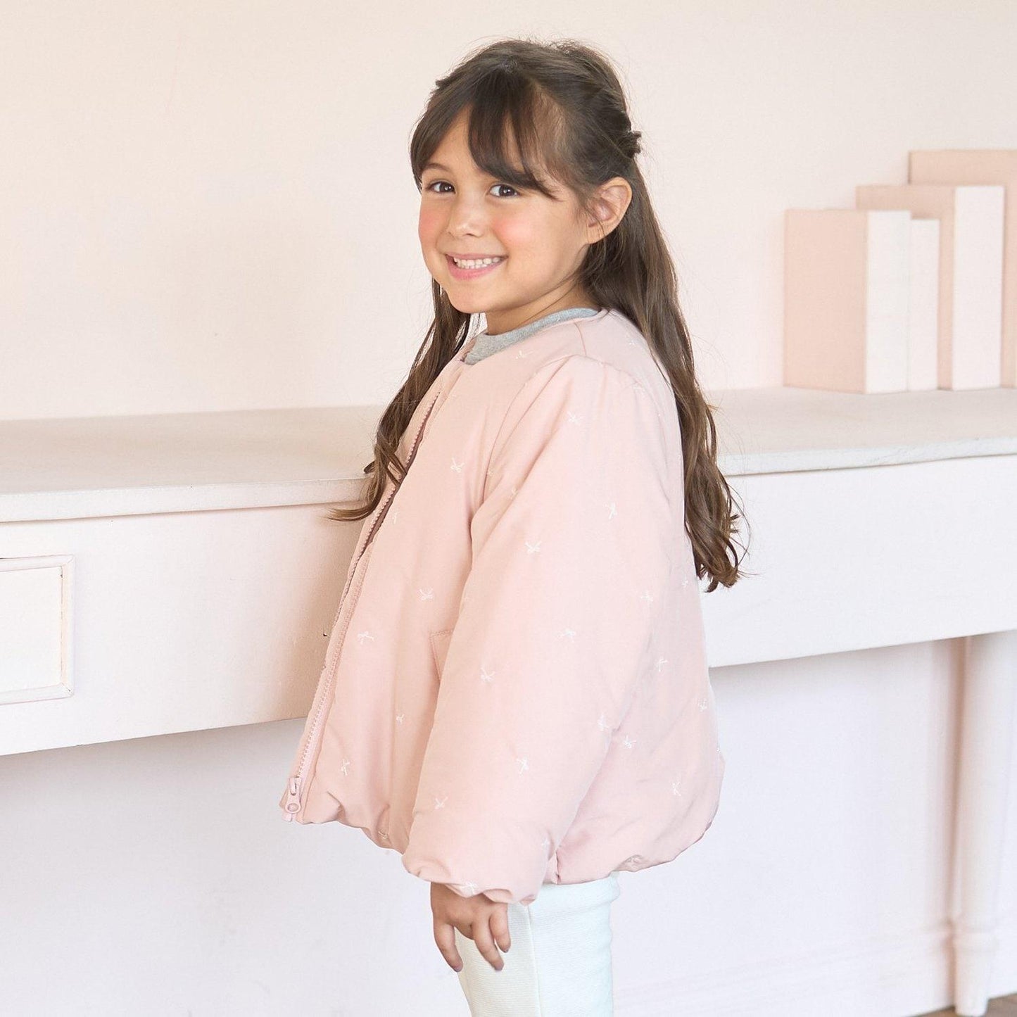 拼色全刺繡無領夾克