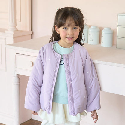 拼色全刺繡無領夾克