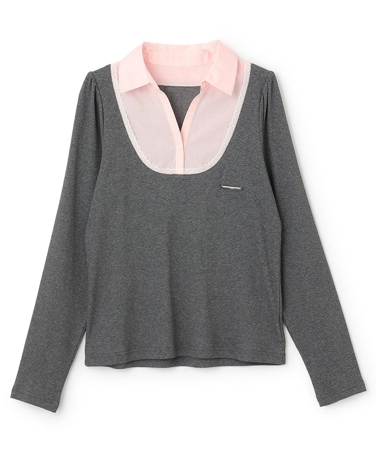 襯衫疊穿設計套頭衫【韓國時尚】