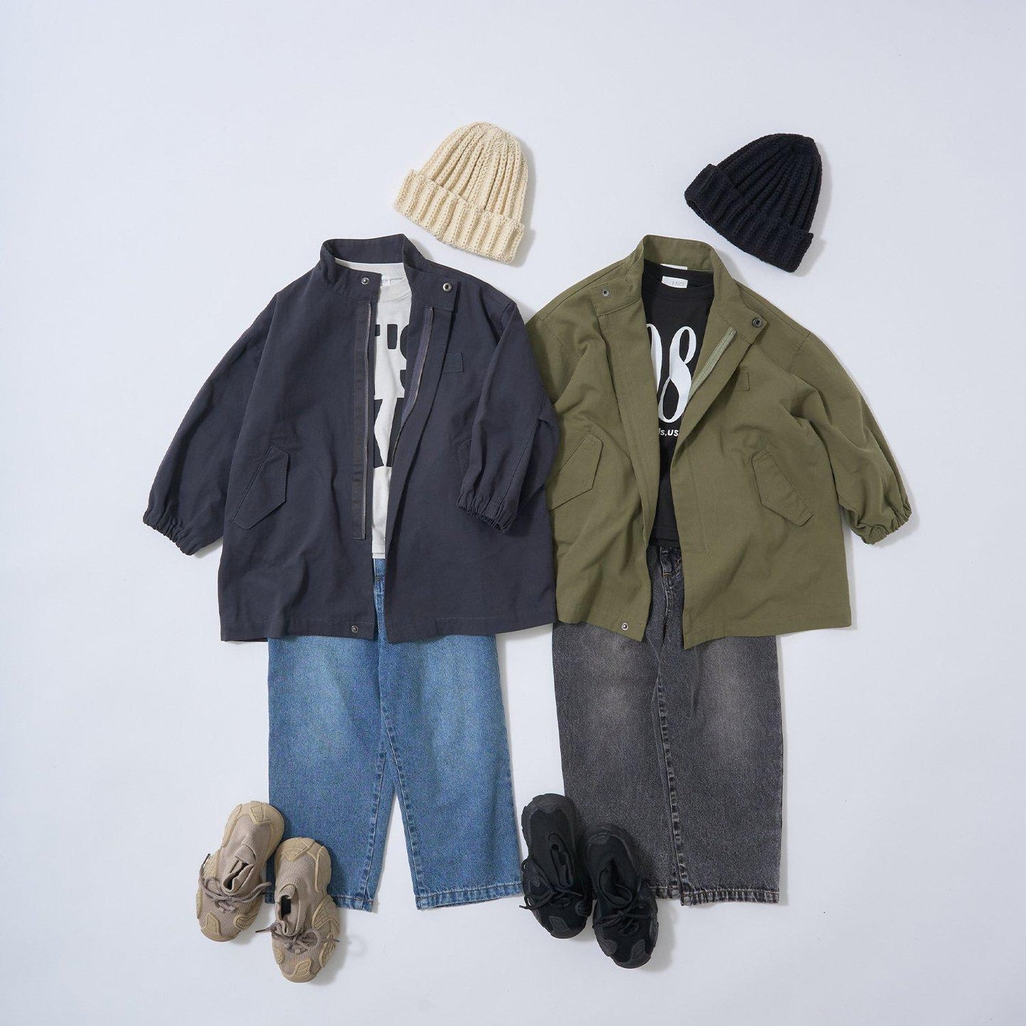 【組合自由系列】中長款派克大衣