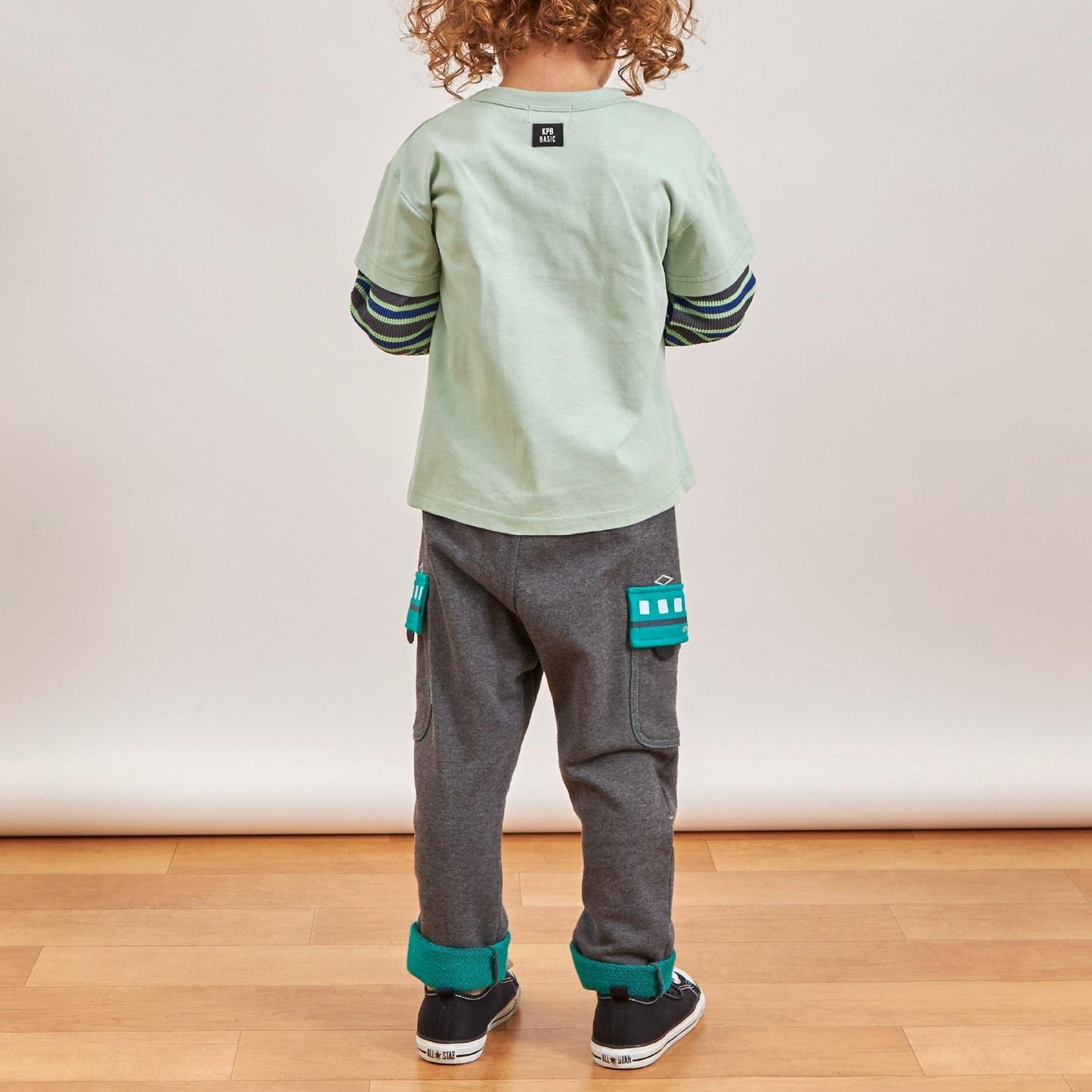 汽車貼布繡拼接風長袖T恤