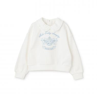 【人氣商品】【直營店無售】學院風刺繡翻領衛衣