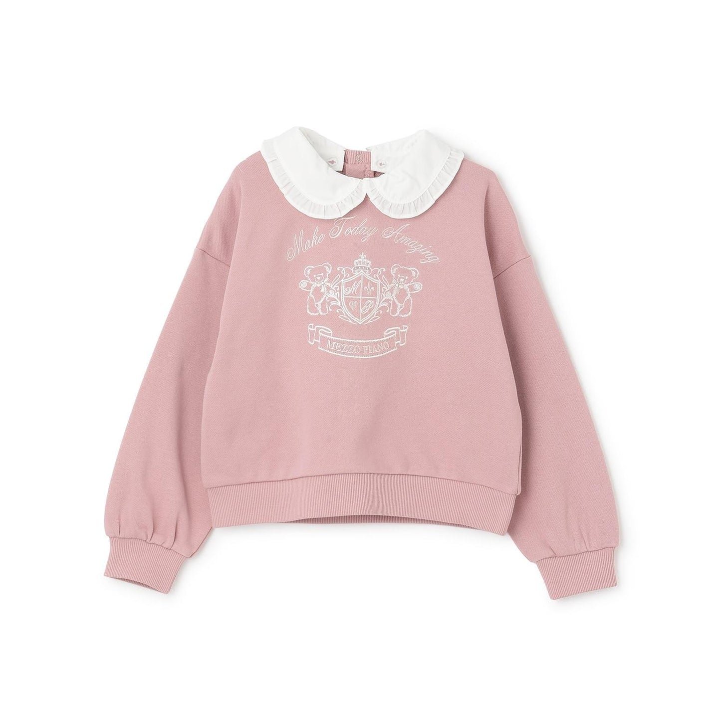 【人氣商品】【直營店無售】學院風刺繡翻領衛衣