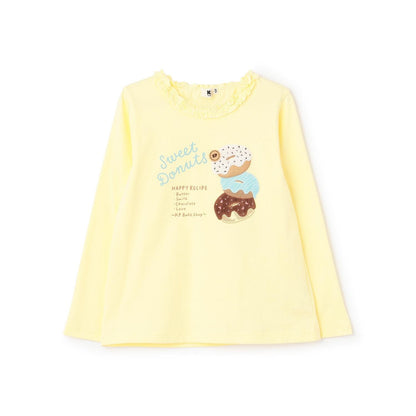 甜甜圈圖案貼布長袖T恤