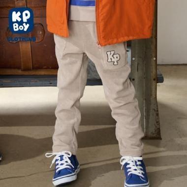 下襬拼接翻邊輕薄針織燈芯絨長褲